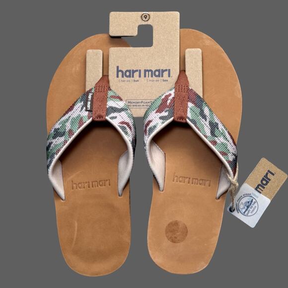 Hari Mari Scouts Flip Flops Woodland Camo Mens 9 main image 6